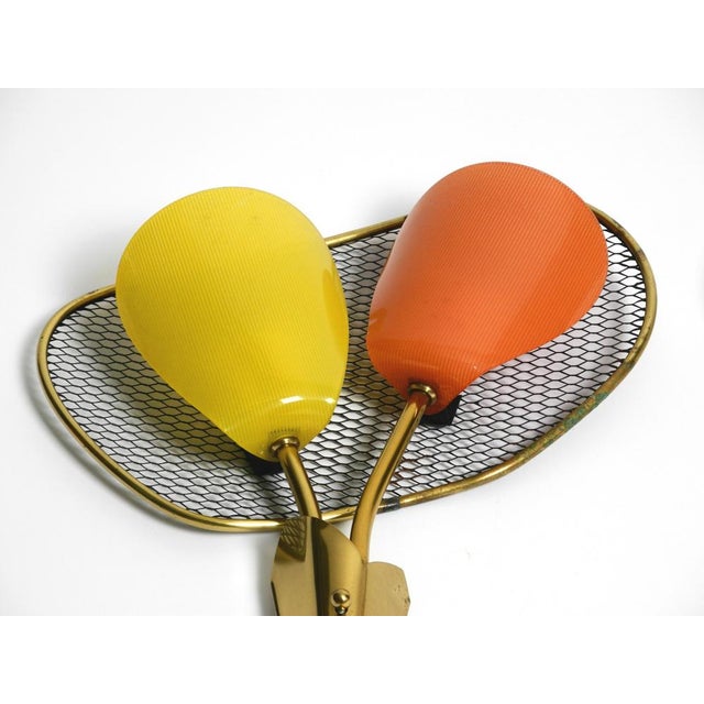 Large Mid-Century Modern Expanded Metal Wall Lamps with Acrylic Glass Shades, 1950s, Set of 2 For Sale - Image 6 of 18