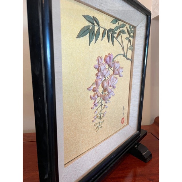 Vintage Japanese Oshie 3D Relief Art â€“ Large 15x15 Signed- A Pair For Sale - Image 4 of 9