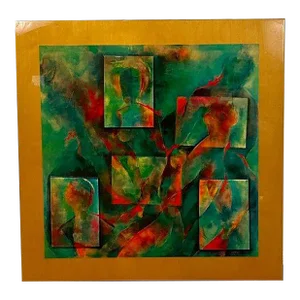 1980s 3D Lacquer Art on Wood Signed by Artist