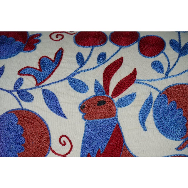 Suzani Lumbar Pillow Cover For Sale - Image 4 of 5