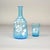 Water carafe with a glass made of beautifully colored blue glass, hand-painted decoration, ,,Mary Gregory'' glass refers...