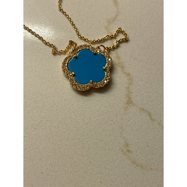 Metal Turquoise Pendant Set, 3 Pieces For Sale - Image 7 of 7