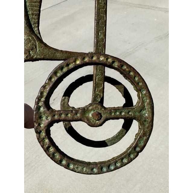 Frederic Weinberg Vintage Verdigris Patina Brass Etruscan Roman Chariot Statue For Sale - Image 4 of 9