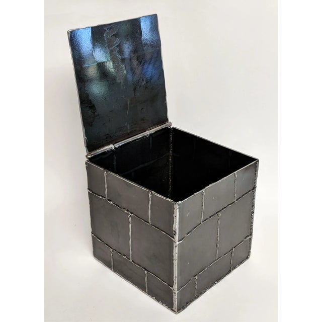 Brutalist Brutalist Metal Box Hand Welded Box For Sale - Image 3 of 12
