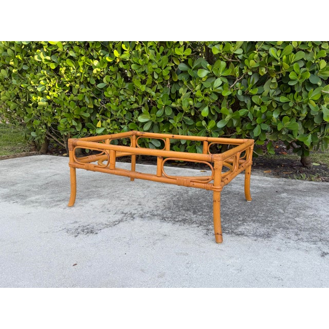 Vintage Palm Beach Bamboo + Rattan Coffee Table For Sale - Image 9 of 12