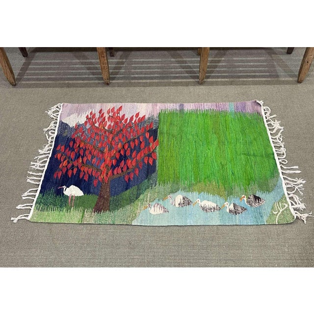 Handmade Egyptian wool rug in the style of Wissa Wassef - 133x92cm