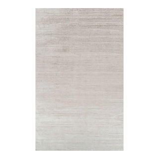 Rug & Kilim’s Oversized Textural Rug in Solid Taupe and White Tones and Striae - 11x18 For Sale