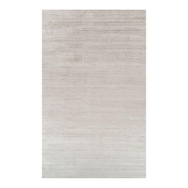 Rug & Kilim’s Oversized Textural Rug in Solid Taupe and White Tones and Striae - 11x18 For Sale