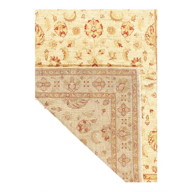 Traditional PasargadDC Ivory Color Fine Hand Knotted Oushak Rug For Sale - Image 3 of 3