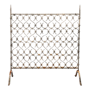 Mid 20th Century French Wrought Iron Fireplace Spark Screen