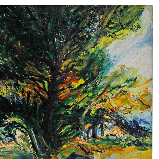 Expressionism Vintage Expressionist Landscape Painting For Sale - Image 3 of 7