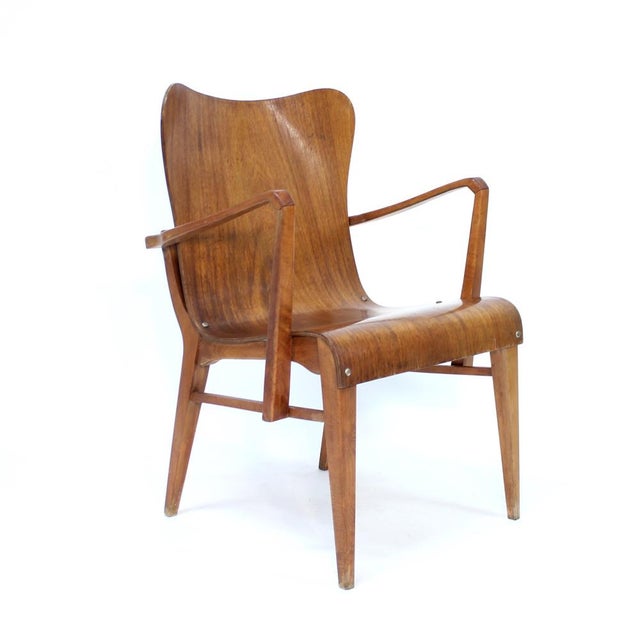 Semi rare armchair designed by Axel Larsson for Swedish firm Svängsta Stilmöbler and produced in the 1950s. Seating...
