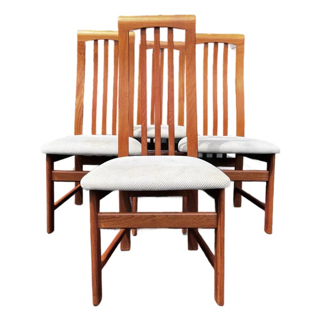 Mid Century Modern Teak Dining Chairs Made in Canada | Set of Four by Nordic Furniture For Sale