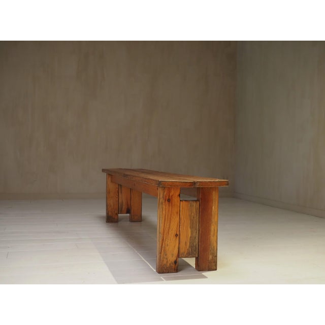 Vintage Wooden Bench, 1960s For Sale - Image 6 of 10