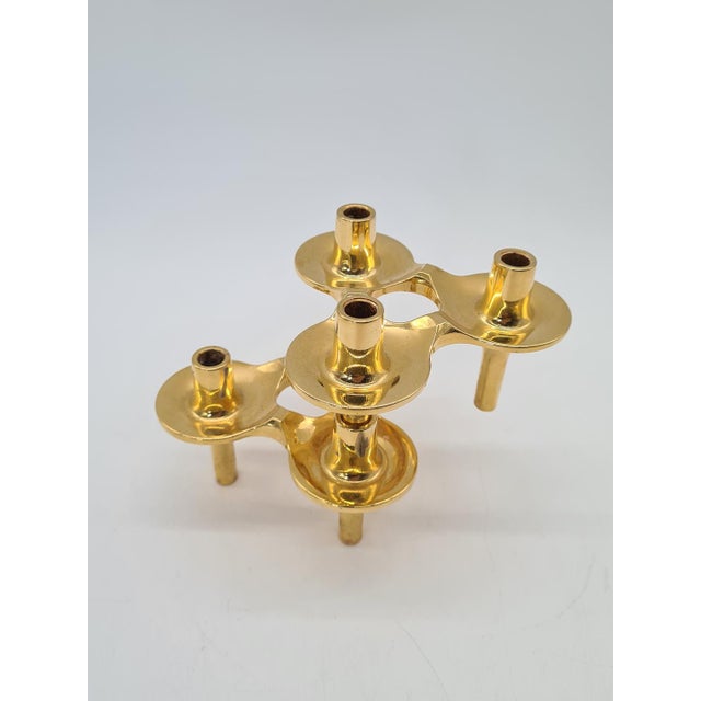Metal Orion Modular Candlesticks in Brass from BMF, Denmark, 1970s, Set of 2 For Sale - Image 7 of 13