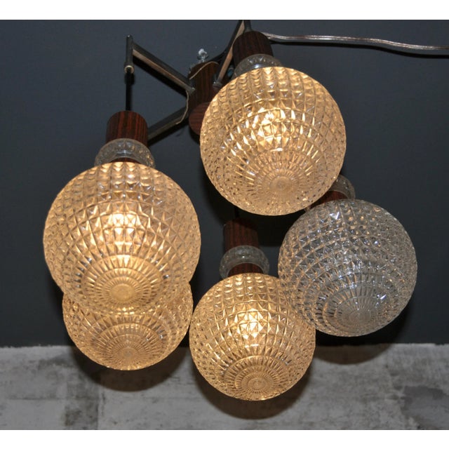 Brown Ceiling Lamp with 5 Lights For Sale - Image 8 of 8