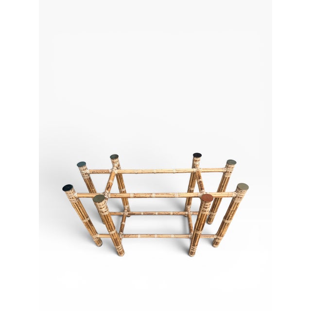 Late 20th Century Late 20th Century McGuire Attributed Bamboo Rattan Glass Dining Table | Rectangular 72” Dining Table For Sale - Image 5 of 9