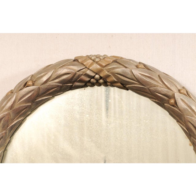 Garland-Carved Venetian Style Round Mirror For Sale - Image 9 of 11