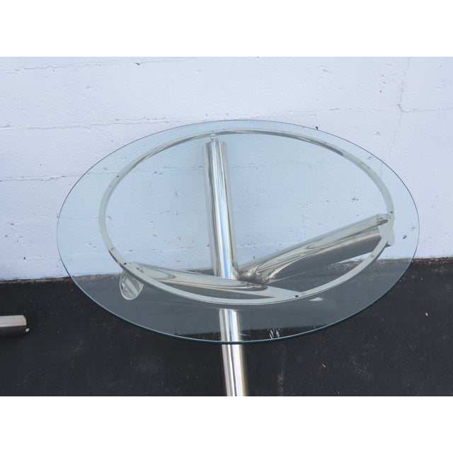Milo Baughman Style Chrome Glass Top Jax Tables a Pair 6571 For Sale - Image 16 of 18