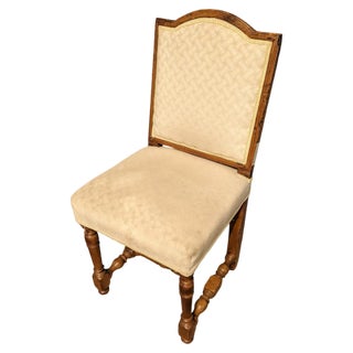 Louis XIII Brown & Beige Chair For Sale