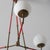 Metal Vintage Italian Brass and Red Lacquered Chandelier with Opaline Glass, 1950s For Sale - Image 7 of 13