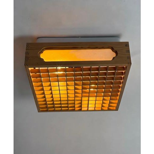 Swedish Pine and Textile Flush Mount by Alda, 1970s For Sale - Image 13 of 15