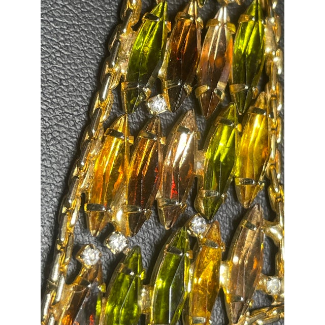 Metal MCM Jewelry by Alice Caviness Modernist Statement Necklace Autumnal Palette of Topaz, Olivine, and Amber. For Sale - Image 7 of 7