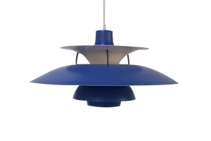 Vintage Danish Blue Ceiling Pendant PH5 by Poul Henningsen for Louis Poulsen, 1960s