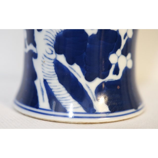 Cobalt Blue and White Vintage Prunus Balaster Form Vase For Sale In Los Angeles - Image 6 of 10