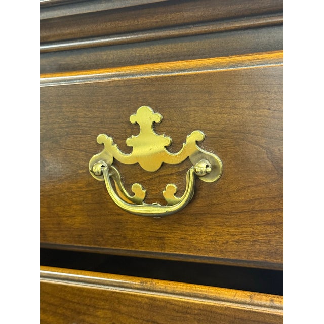 Drexel Vintage Cherry 10 Drawer Chippendale Chest For Sale In New York - Image 6 of 12