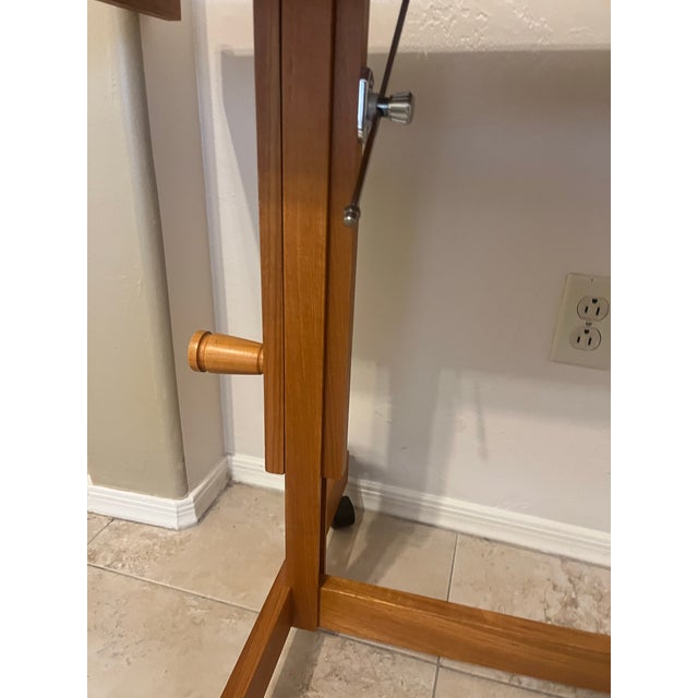 1980s Furbo Spottrup Style Mid-Century Danish Teak Rolling Adjustable Tray Table For Sale - Image 11 of 11