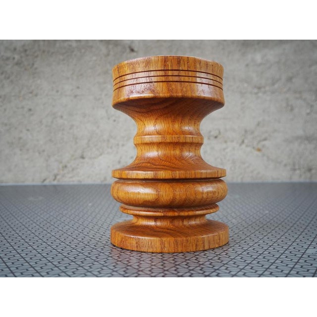 Mid-Century Wooden Candleholder, Europe, 1960s For Sale - Image 4 of 13