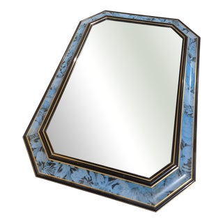 Octagonal Regency Mirror with Floral Pattern, 1980s For Sale