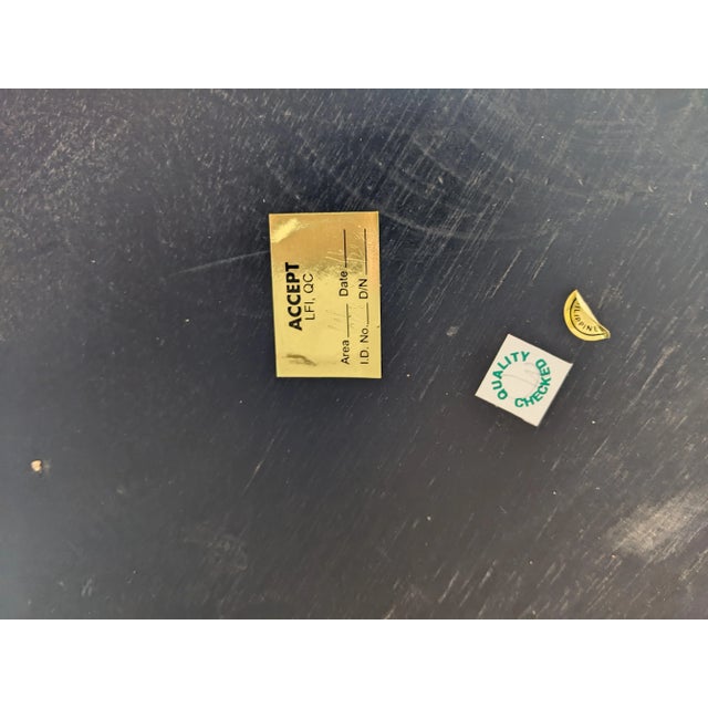 Metal 1990s Thomasville 44" Wrought Iron Table W/Tessellated Fossiliferous Limestone Top For Sale - Image 7 of 12