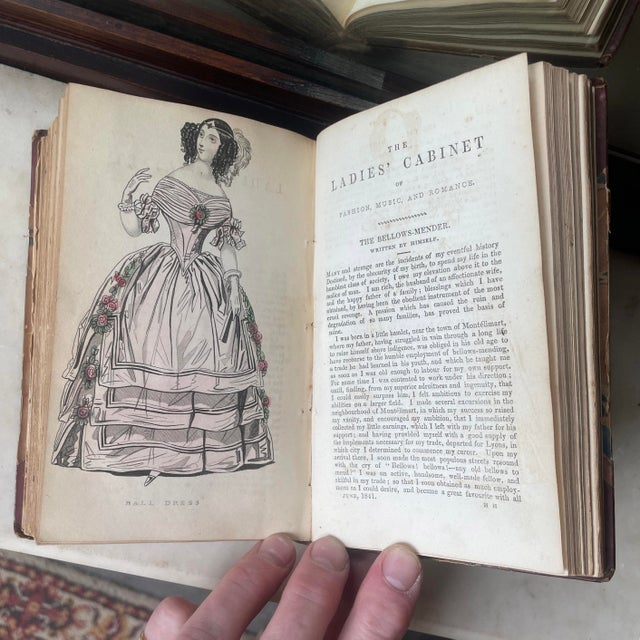 1841 Rare Book, “The Ladies’ Cabinet of Fashion, Music and Romance” , With Numerous Hand-Colored Illustrations . For Sale - Image 4 of 17