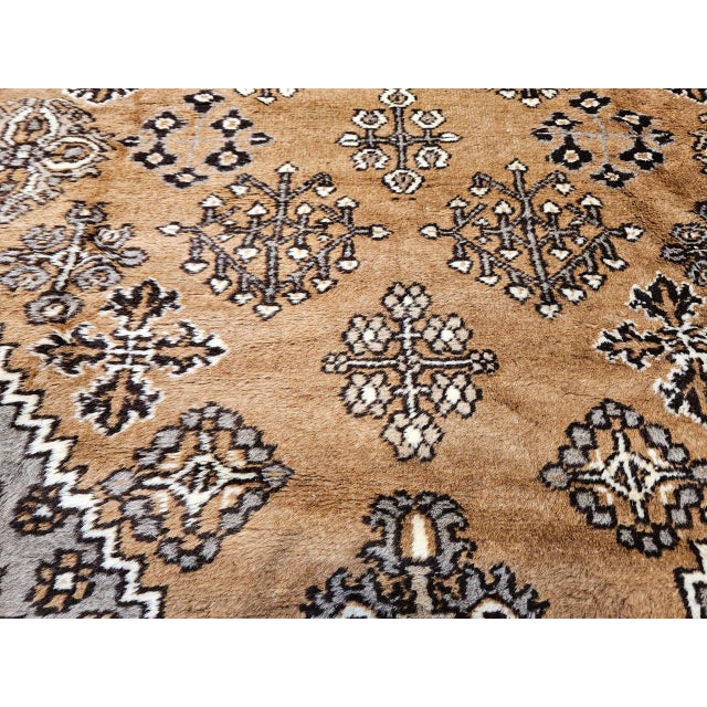 Vintage Persian Bakhtiari Rug, Hand-Knotted Wool, Allover Geometric Pattern, Camelhair & Ivory, 8x11 For Sale In Chicago - Image 6 of 18