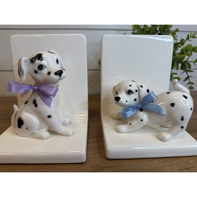 White Vintage MCM Otagiri Dalmatian Dog Ceramic Bookends -Set of 2 For Sale - Image 8 of 8