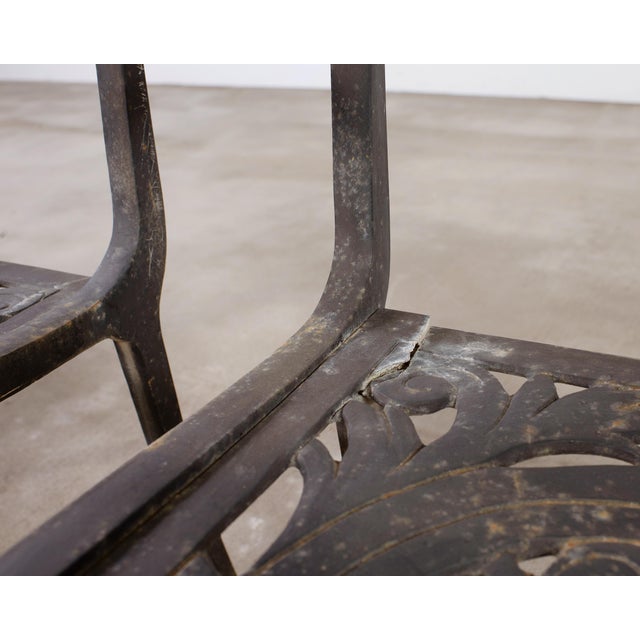 Set of Four Neoclassical Dolphin and Star Garden Dining Chairs For Sale - Image 14 of 18