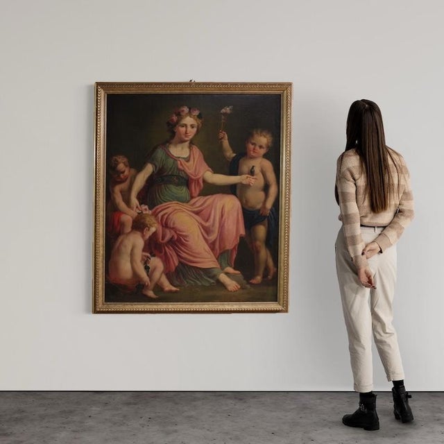 After Giuliano Traballesi, Aurora Triumphing Over Night, 1780, Oil Painting on Canvas For Sale - Image 4 of 16