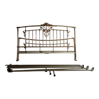 Late 20th Century Art Nouveau King Brass Bed Frame by Elliott's Designs For Sale