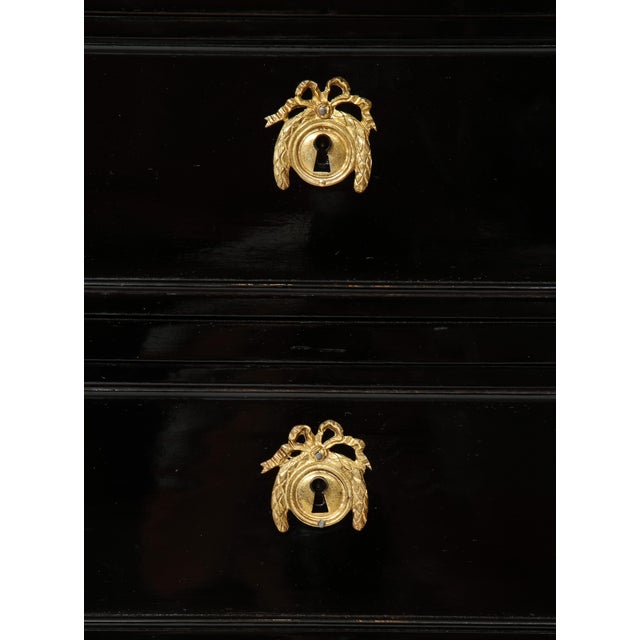 Mid 20th Century Vintage French Ebonized Marble-Top Commode in the Directoire Manner For Sale - Image 5 of 11