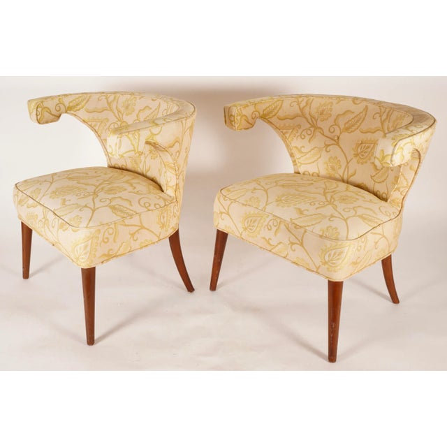 1960s Vintage Tommi Parzinger Veronese Klismos Upholstered Armchairs- Set of 2 For Sale In Miami - Image 6 of 12
