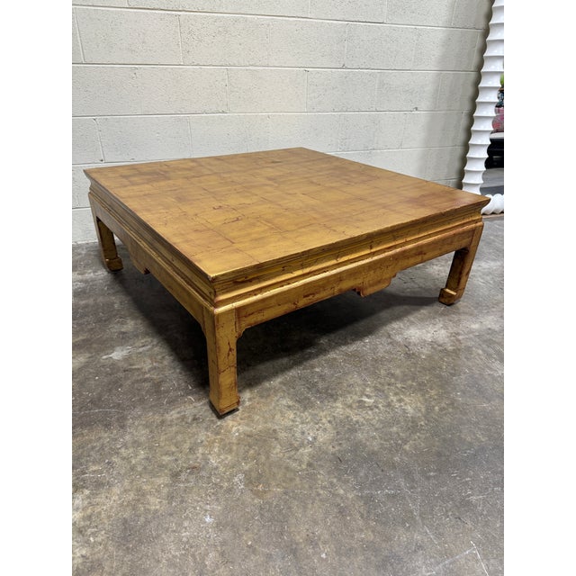 Asian Vintage Gold Leaf Asian Style Coffee Table For Sale - Image 3 of 11