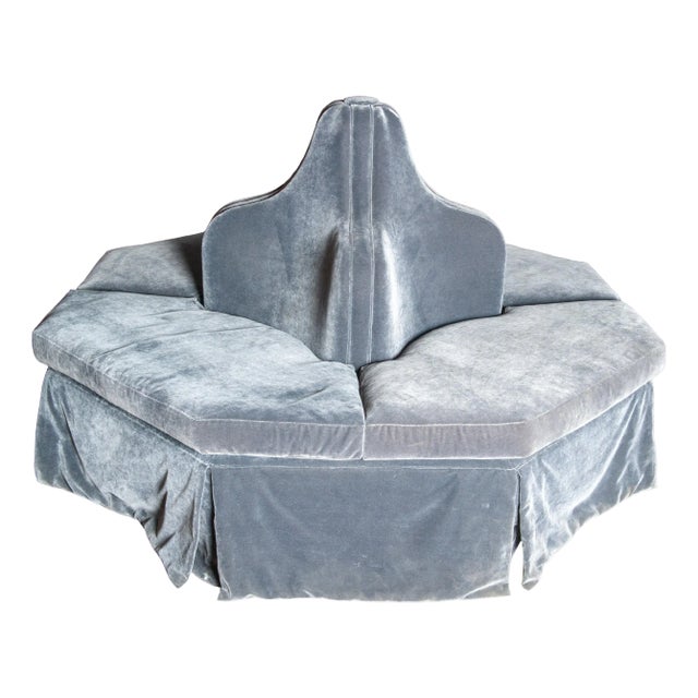 Dark Grey Velvet Bourne, Round Sofa For Sale