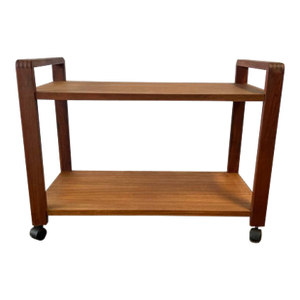 Mid Century Modern Bar Cart on Wheels