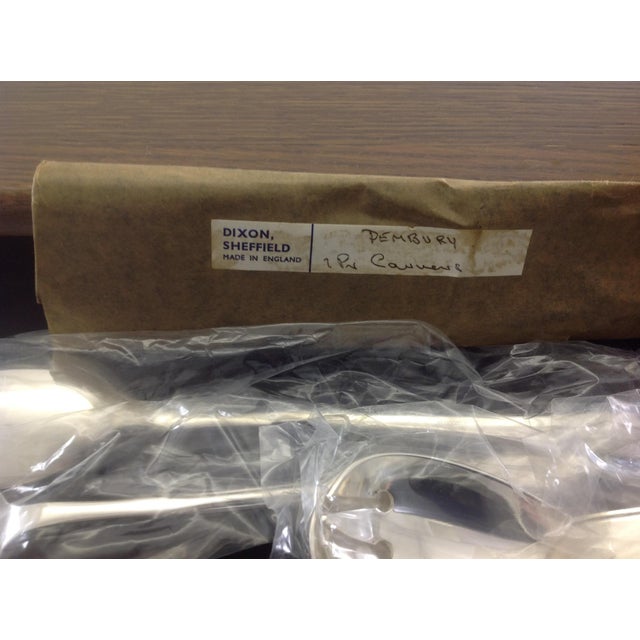 1970s Vintage/New Mappin & Webb Pembury Pattern Complete Silverplate Flatware Set for 12 & Chest- 119 Pieces For Sale - Image 5 of 16