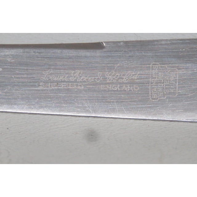 Mid 20th Century Mid 20th Century Mid Century Modern Lewis Rose Co Sheffield England Stainless Steel Steak Knife Stag Handle For Sale - Image 5 of 10