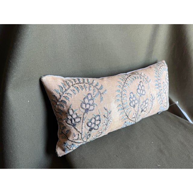 Antique Safavid Style Isfahan Metallic Embroidered Textile Pillow, 17th Century For Sale - Image 4 of 7