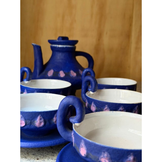 Ceramic Sculptural Ceramic Coffee Set by HOY, 1980s, Set of 12 For Sale - Image 7 of 18