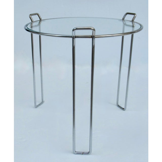 Chrome C1970's Saporiti Italia Polished Chrome Over Steel & Glass Stacking, Nesting Tables - Set of 3 For Sale - Image 8 of 18